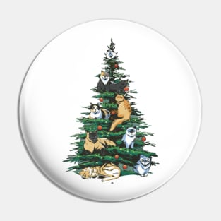 Cats in Christmas Tree Pin