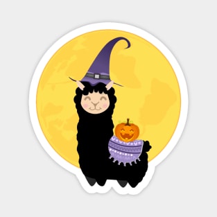 Halloween Black Llama Magnet