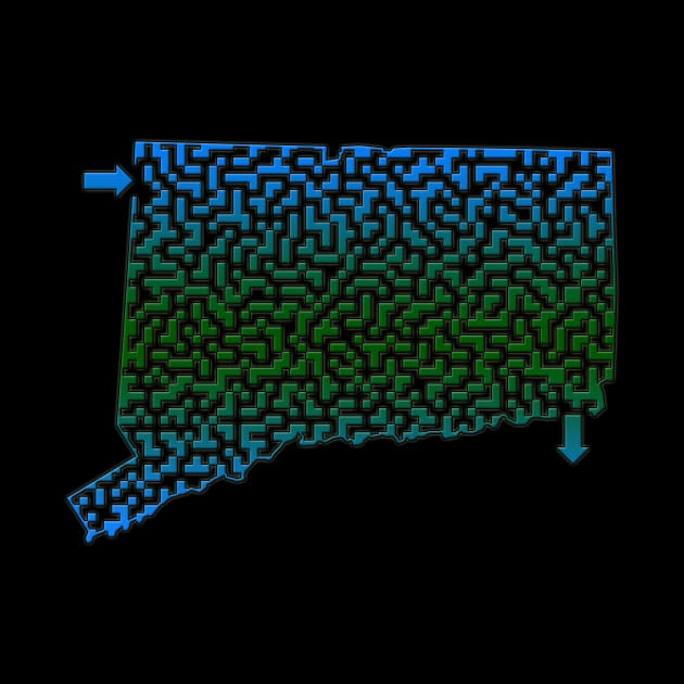 Connecticut State Outline Maze & Labyrinth by gorff