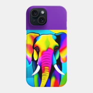 Colorful Elephant Digital Sand Art Portrait (MD23Ar036b) Phone Case