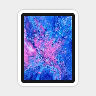 Blueberry Blitz Acrylic Pour - Fluid Painting Magnet