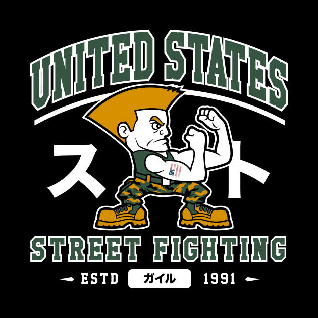 USA Street Fighting - Retro Video Game - College by Nemons