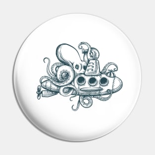 Giant octopus plays with a submarine Pin