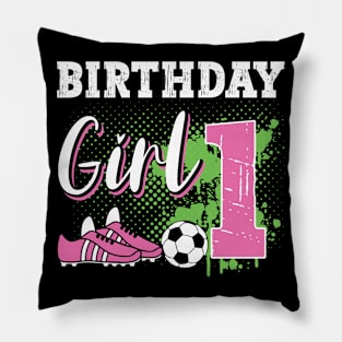 Soccer Player Birthday 1 Year Old Girl 1st Birthday Gift For Boys Kids Toddlers Pillow