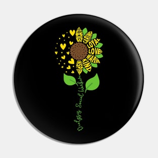 Dialysis Social Worker Kidney Renal Sunflower Pin