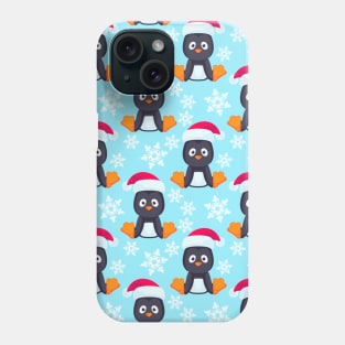 Penguins in Snowy Pattern Phone Case