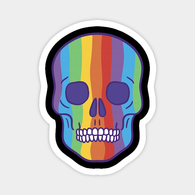 Rainbow Skull Magnet by Oolong