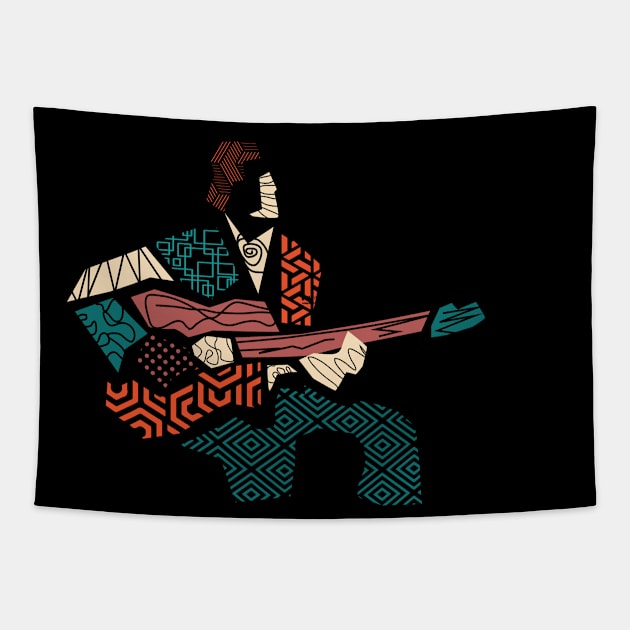 Abstract Guitarist Modern Style Tapestry by jazzworldquest