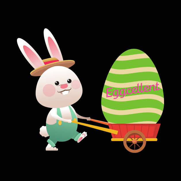 Bunny carrying Eggcelent Easter egg by IlanaArt