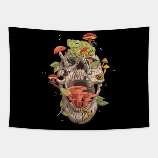 Cottagecore frog Skull Mushroom Collector Men Women Vintage Tapestry