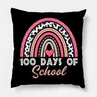 100 Days Of School Teacher Kids 100Th Day Of School Rainbow Pillow