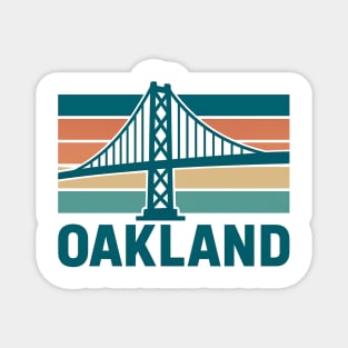 Oakland California Retro Bridge Sunset Magnet