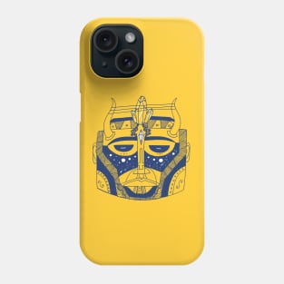 Navy Gold African Mask No 8 Phone Case