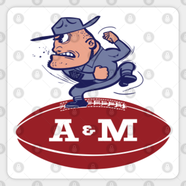 Vintage Texas A M Aggies Football Mascot Logo Ol Sarge Aggies Sticker Teepublic