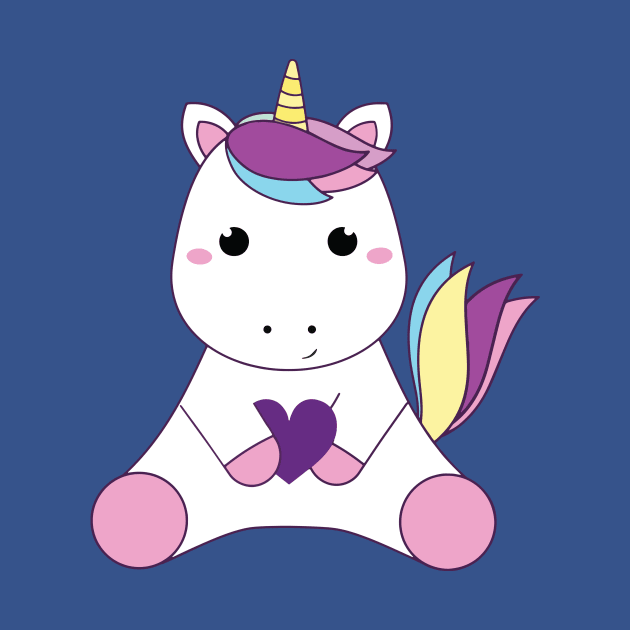 Baby unicorn and heart 1 by tinhyeubeshop