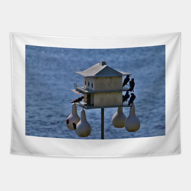 The Bird Hotel Tapestry by Cynthia48