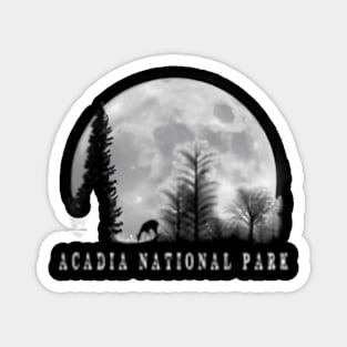 Acadia National Park Outdoors Moon And Deer Magnet