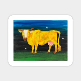 Cow on Yellow Magnet