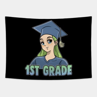 1st Grade Anime Otaku Kawaii Preschool First Grade Tapestry