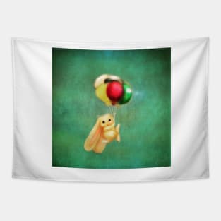 Playful Colorful Baby Bunny Illustration Tapestry