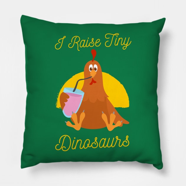 I Raise Tiny Dinosaurs Pillow by stephanieduck