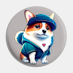 Cute Corgi Dogs with Hat - Kawaii Dog Pin