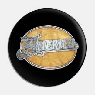 America Tan And Silver Painted Logo Pin