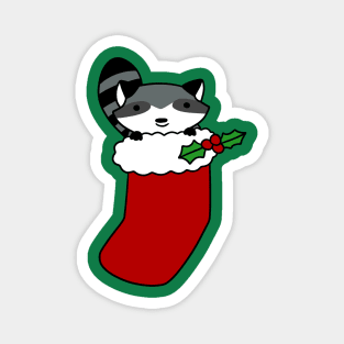 Christmas Stocking Raccoon Magnet