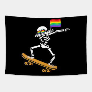 LGBT Dab Skeleton Skateboard Costume  Halloween Tapestry