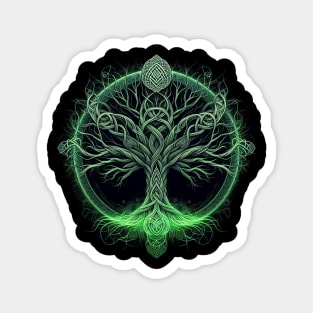 Green and black Celtic Tree design #2 Magnet