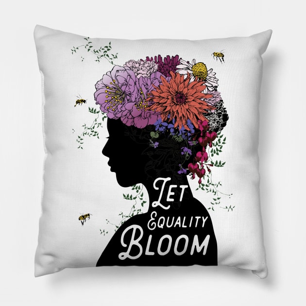 Let Equality Bloom Pillow by BrookeFischerArt