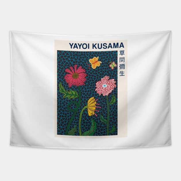 Yayoi Kusama Flower Exhibition Tapestry by VanillaArt