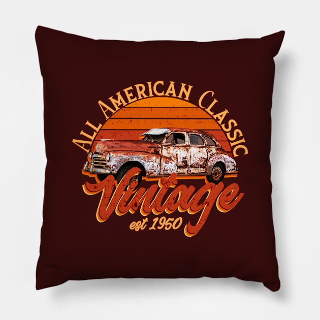 All American Classic Vintage Pillow by sticker happy