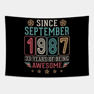 Since September 1987 Happy Birthday 33 Years Of Being Awesome To Me You Tapestry