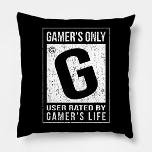 RATED G FOR GAMER! White DesignV1.3 Pillow