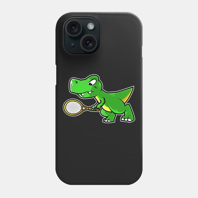 Tyrannosaurus Rex Dinosaur Tennis Player Funny Coach graphic Phone Case by theodoros20