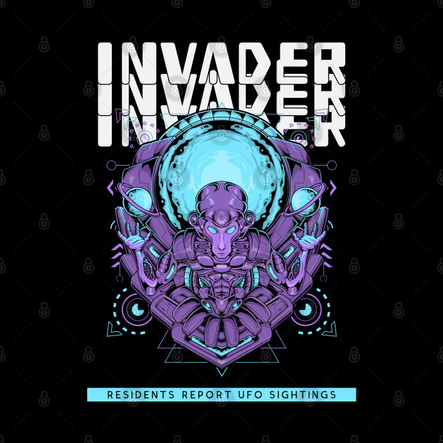 Alien Invader Design I Glitch Aliens UFO Day - Anomaly - Phone Case