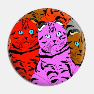 Funny Multicolor Cats Pin