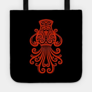 Red Aquarius Zodiac Sign Tote