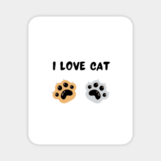 I love cat typography illustration design Magnet