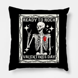 Kids Ready To Rock Valentines Day Valentines Day Funny Skeleton Pillow