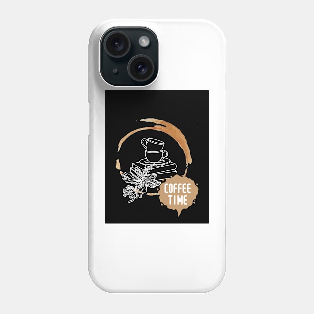 Coffee Time T-Shirt Phone Case by Chathu Art