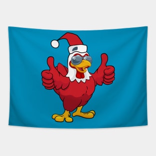 Chicken Christmas Party Tapestry