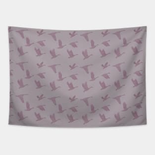 Flying Birds Pattern Violet Tapestry