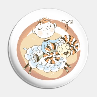 Zodiac Aries Cute Kid Design Horoscope Gift Pin