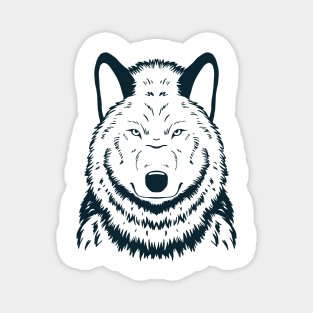 Wolf Head Drawing Magnet