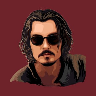 Johhny Depp Portait with dark sunglasses T-Shirt