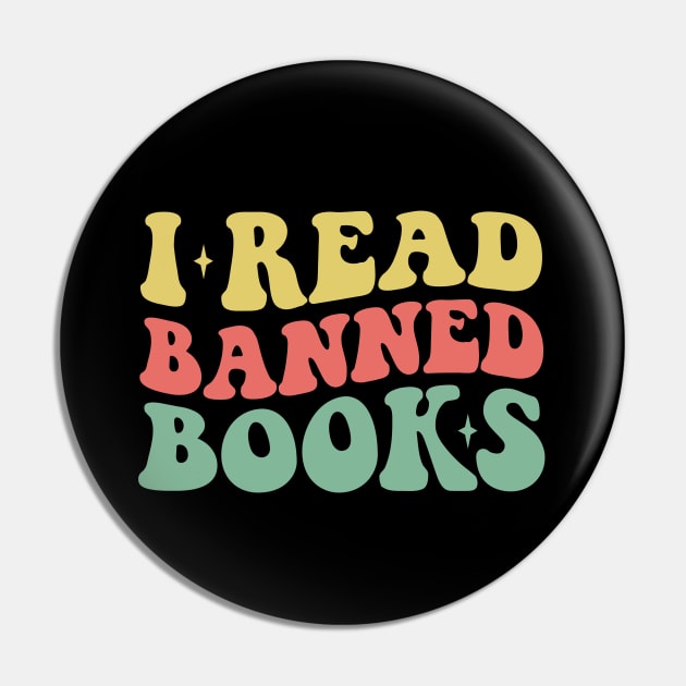 Vintage I Read Banned Books Geek Readers Pin by zerouss