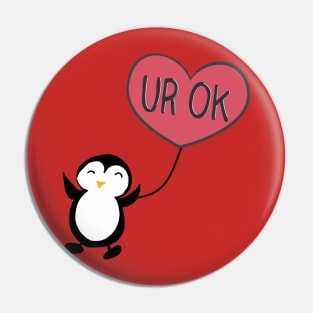 Penguin in Love UR OK Pin