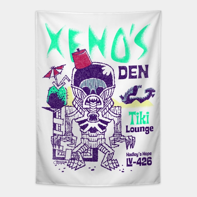 Xeno's Den Tiki Lounge Tapestry by GiMETZCO!